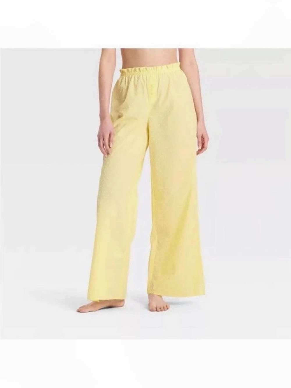 Colsie Wide Leg Cotton Pants in Yellow